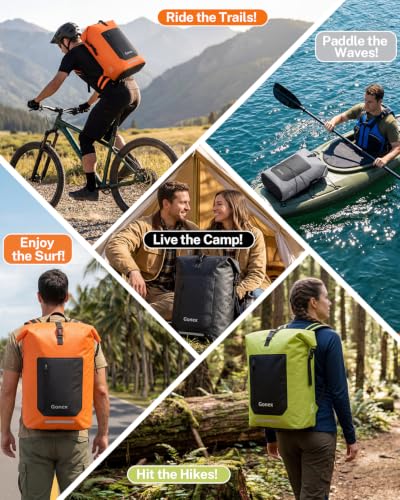 Gonex Waterproof Ultralight TPU Backpack 55L Roll Top Dry Bag, Kayaking | Back Padding, Camping, Fishing, Travel, Adjustable Straps, External & Internal Storage Pockets, Grey - color: Grey, size: 55L