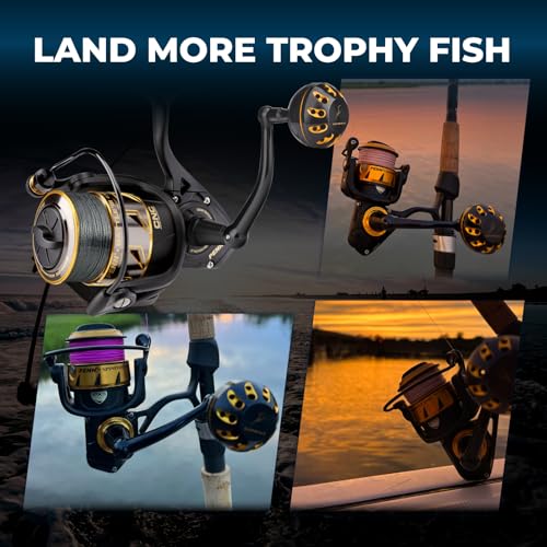 GOMEXUS Power Handle for Penn Spinfisher VI VII Slammer III IV Reel Crank (Make Sure Your Reel Model, Not for All Spinfisher Long Cast/V)-Please Pay Attention to The Adaptation Table - color: Black, style: For Slammer/Spinfisher 5500-6500 Thread