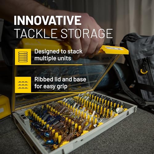 Plano EDGE Master Jig/Bladed Jig Box, Transparent/Yellow - style: Jig Tackle Storage