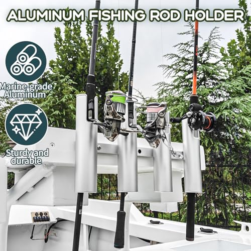 3/4 Tube Aluminium Fishing Rod Holders, 3/4 Link Wall-Mounted Pod Rack, Be Suitable for Marine Boat Yacht Camper RV