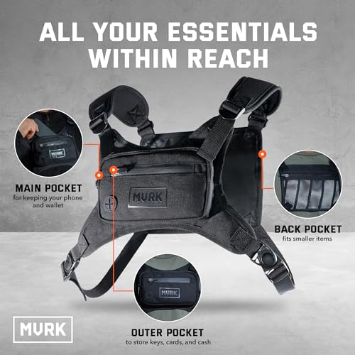 MVRK Water Resistant Running Vest Chest Pack, Phone Holder for Running, Lightweight Training Pack with Reflective Detail - color: Brown