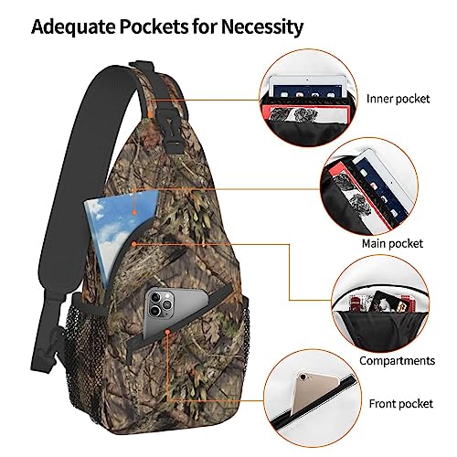 VOOHDDY Camo Hunting Camouflage Forest Sling Bag For Women Men Travel Hiking Backpack Crossbody Shoulder Chest Bags Casual Daypack Sport - color: Camo Hunting Camouflage Forest