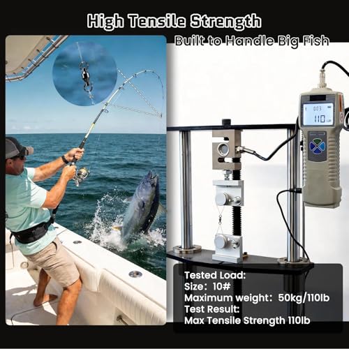 FishTrip 25pcs Fishing Swivels with Split Rings, High Strength Stainless Steel Ball Bearing Swivel Speed Clips Quick Snap Change Connector for Saltwater Freshwater Size 0#-10# - size: 9#_110LB_25Pcs