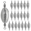 Fishing Weights Sinkers Inline Trolling Fishing Sinkers Egg sinkers with Inner Swivels Oval Drop Lead Fishing Weights for Saltwater Freshwater Fishing - size: 3/8oz-20pcs