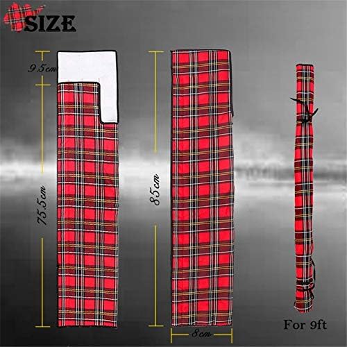 M MAXIMUMCATCH Maxcatch Fly Rod Sock, Thicken Cotton Fabric Protector Rod Cover with 4 Compartments, for 9ft/10ft 4-Sec Fly Rod - color: Tartan, size: For 9FT 4-SEC Fly Rod
