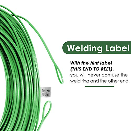 SF Fly Fishing Line Weight Forward Floating Fly Line for Fly Fishing 3wt 4wt 5wt 6wt 7wt 8wt 100FT Double Welded Loops - color: New Green, size: WF5F 100FT