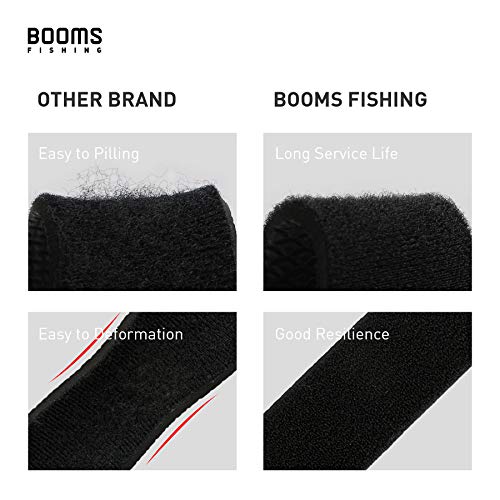 Booms Fishing RS3 Fishing Rod Wrap Pole Straps， Hook & Loop Fishing Rod Belts, Fishing Rod Ties for Casting Rods, Spinning Rods and Fly Rods - style: A: Black_9.6"_6pack