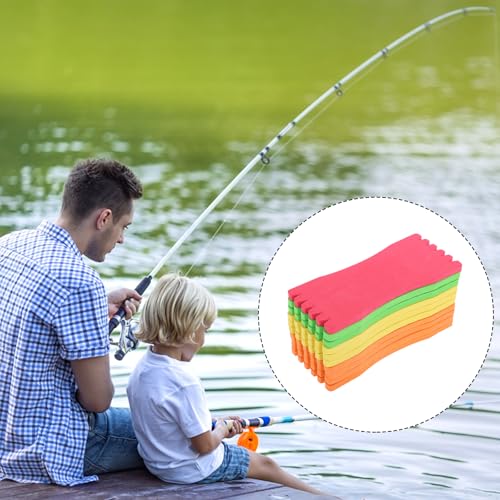 10Pcs Fishing Line Board Spools Sponge Wrapped Wire Winding Boards with 5 Slots Lightweight Quick Dry for Organizing Fishing Hooks Leaders 4.72X1.96X0.23In
