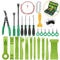 GOOACC 40Pcs Trim Removal Tool,Auto Terminal Removal Key Tool,Auto Clip Pliers Stereo Removal Tools,Car Upholstery Repair Removal Kit,Precision Hook and Pick Set,Wiring Threader,Car Film Scrape-Green - color: Green