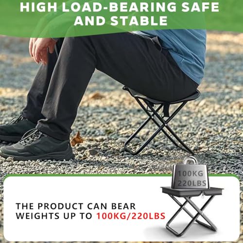 2-in-1 Collapsible Camping Stool & Sling Bag / 220LB Load Capacity Folding Portable Fishing Stool/Collapsible Stool for Camping, Hiking, Fishing, Gardening & Beach Outdoor Activities - color: Blue, size: Large