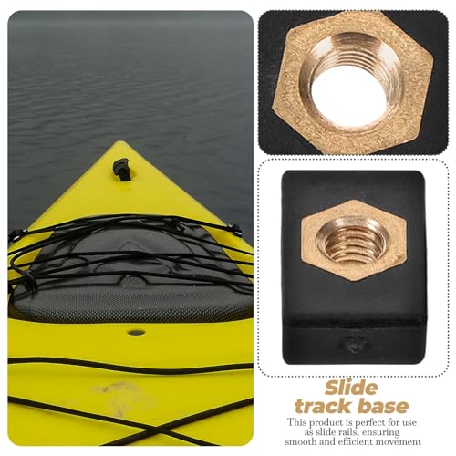 POPETPOP 2pcs Kayak Slide Track Rail Nut Replacement for Canoe Fishing Rod Base Compatible Various Boat Types Secure Support System
