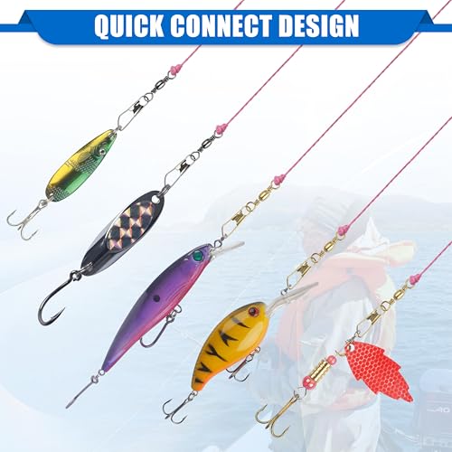 SILANON Fishing Barrel Swivel with Safety Snap,145/160pcs High Strength Fishing Snap Swivels Stainless Steel Line Connector Saltwater Fishing Tackle Accessories - style: 160pcs Kit (2,4,6,8,10#)