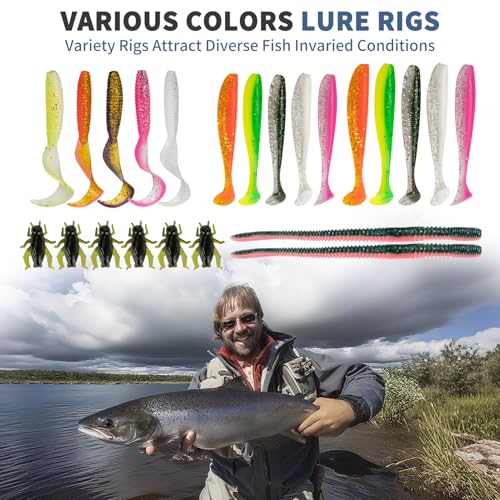 WITOROR Fishing Lures, Tackle Box with Tackle Included, Crankbaits, Soft Plastic Baits, Hooks, Weights & Fishing Accessories, Freshwater Fishing Gear Kit for Bass, Trout, Walleye & Beginners - size: 148pcs Advanced Kit
