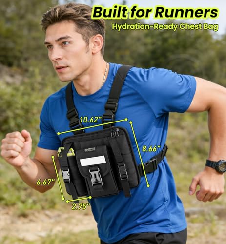Sports Chest Pack for Men Women, Running Vest Bag Reflective Gear, Tactical Vest, for Cycling Hiking Skiing Camping Fishing Gym Workouts Dog Walking