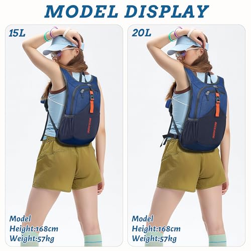 BECOJADDE 20L Small Hiking Backpack for Men Women Foldable Packable Back Pack Ultralight Hiking Daypack for Travel Camping Outdoor, Navy Blue - color: Navy Blue, size: 20L