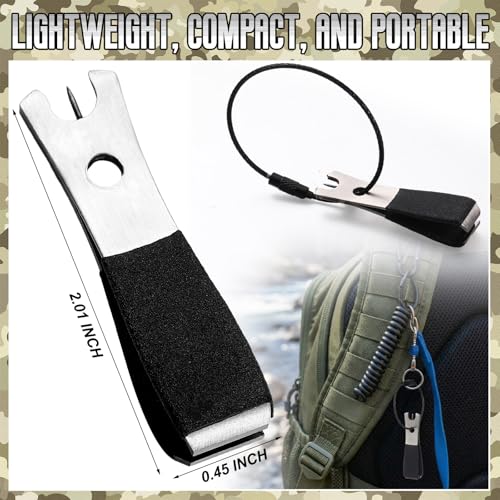 Therwen 2 Pcs Black Fly Fishing Nipper with Fishing Line Clippers with Hook Eye Cleaner Pin Stainless Steel Cutting Tool Line Cutter Nipper Multi Functional Accessories