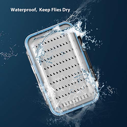 Fly Fishing Box Two-Sided Waterproof Lightweight Fly Box Easy Grip Transparent Lid Fly Fishing Lures Box Multiple Sizes - color: Grey, Black, Transparent, size: Size B (5.9"x 3.8"x 1.77")