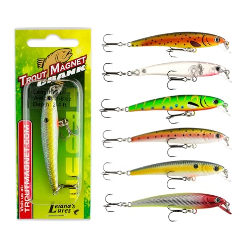 Trout Magnet Trout Crank Top Water Fishing Bait, Runs 2-4 Feet Depth with Small Rattles for High Effectiveness, Great Fishing Lure for Freshwater - color: ZG, size: 2.5"