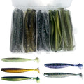 Paddle Tail Swimbaits,Soft Plastic Fishing Lures Swim Baits for Bass Fishing,30/50pcs with Box,Soft Plastic Swimbaits for Bass Trout Crappie Lures Kit for Saltwater Freshwater - color: C:3.54in/0.148oz-30pcs