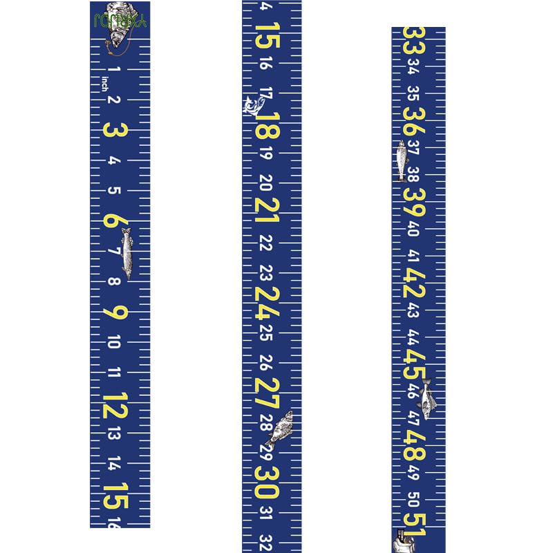 51 Inch Fish Measuring Tape Sticker for Boat 3Pcs Waterproof Self Adhesive Fishing Ruler for Boat Fishing Rod Kayak Accessories Cooler Workbench (Blue) - color: Blue