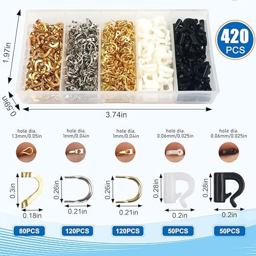 Shaddock Fishing Spinner Clevis Kit, Quick Change Spinner Easy Spin Clevis for Lure Making Spinnerbait Parts Crawler Harness Spinner Supplies Walleye Rig Accessories Freshwater Saltwater - color: Spinner Clevis Kit-420pcs