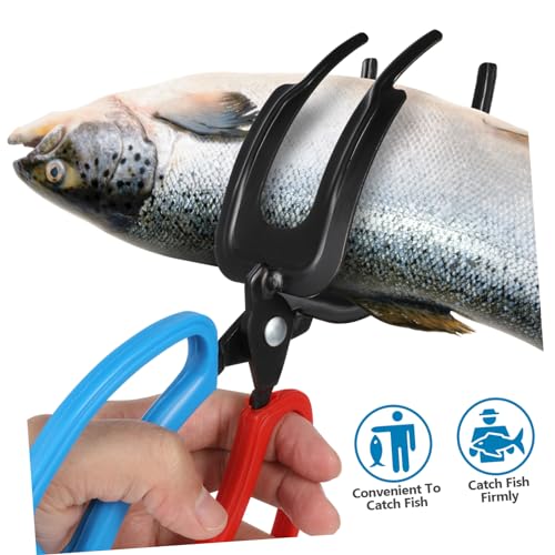 BESPORTBLE 3 Claw Fish Gripper, 2Pcs Metal Fishing Pliers Gripper Multifunctional Fish Control Clamp Fish Grabber Tool for Catch Most Freshwater Fish Fishing Accessories