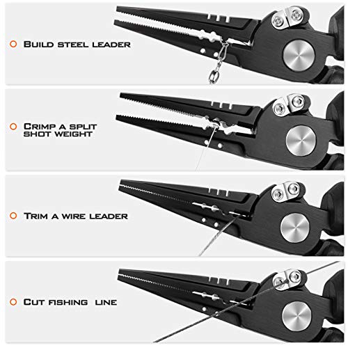 KastKing Speed Demon Pro Fishing Pliers, 420 Stainless Steel, Fishing Tools, Saltwater Resistant Fishing Gear, Tungsten Carbide Cutters, Corrosion Resistant Coating, SuperPolymer Grip Handles - color: C: 7.5'' Straight Nose