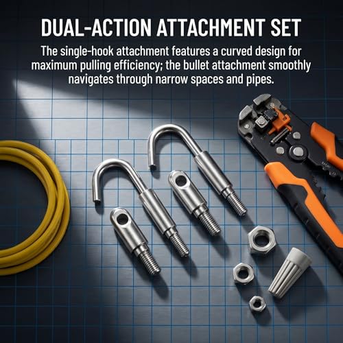 2pack 56517 Fish Rod Accessories,Splinter Guard Wire Fish and Glow Rod Single Hook and Bullet Attachments,Stainless Steel