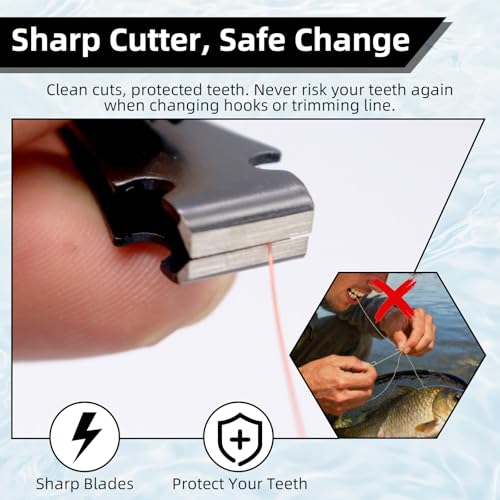 2PCS Fly Fishing Nipper – Multi-Function Knot Tying Tool, Line Clipper & Hook Eye Cleaner, 24" Retractor，Lightweight Fly Fishing Accessories