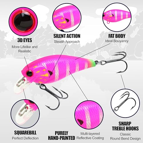 LUCKY CRAFT Fat CB BDS Magic 1.2, Crank Action Perfect Wobbling Freshwater Lake Bass Fishing Champion Bait - color: 512 All OT Moss Craw