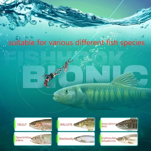 Fly Fishing Lures Kit Fishing Fly,Fly Fishing Kit Fly Fishing Lures,Handmade Lures Assortment Kit Artificial Bait Hooks for Bass Trout Salmon Fishing,Suitable for Freshwater and Saltwater - size: Bionic Poisonous Fly (Revised Version)