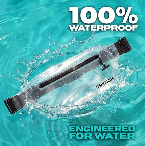 DRENCH 100% Waterproof Clear Bag | Touchscreen Waterproof Fanny Pack Crossbody Phone Case, IPX8 Underwater Pouch for Swimming, Beach, Concerts & Stadium Events | Fits iPhone 15 Pro Max | iPhone - color: Transparent Clear
