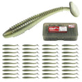 Paddle Tail Swimbaits 100/80/50PCS, 5/4/3/2 inch Soft Fishing Lures Bulk Pack – Durable Lifelike Action Lures for Bass, Trout, Crappie – Freshwater & Saltwater Fishing Gifts - color: Light Green, size: 4in, 80pcs