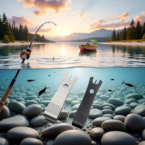 2 Pcs Fishing Line Cutter Nipper with Hook Eye Cleaner Pin Stainless Steel Scissors Cutting Tool Fishing Tool Fishing Line Cutter Nipper with Hook Eye Cleaner Pin Multi Functional Accessories