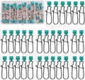 Fishing Line Sinker Slides- 30pcs Stainless Steel Braid Line Sinker Slider with Duo-Lock Snap High-Strength Line Weight Connectors for Saltwater Surf Fishing Rigs Catfishing - style: Green-30pcs