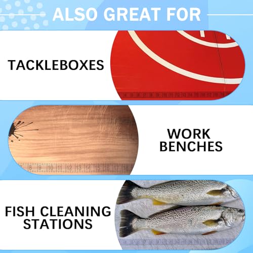 2 Pcs Fish Ruler Decal Fish Measuring Tape Sticker, 36 Inch Waterproof Adhesive Ruler Fishing Measuring Tool Tape Decal Clear White Measurement Board Fishing Supplies for Boat Kayak Workbench