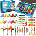 PLUSINNO Fishing Lures Spinner baits for Bass - 16/32 pcs Spinner Lures Kit with Portable Carry Bag, Hard Metal Spinner Baits for Trout - color: 32pcs spinner set with box