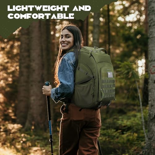 Maelstrom Tactical Backpack for Men, Water Resistant 40L Military Bag | Molle System, 900d Polyester, Laptop Pocket, Load Compression, Tripod Straps, For Hunting, Travel, Hiking,Gym, Camping - color: C.army Green