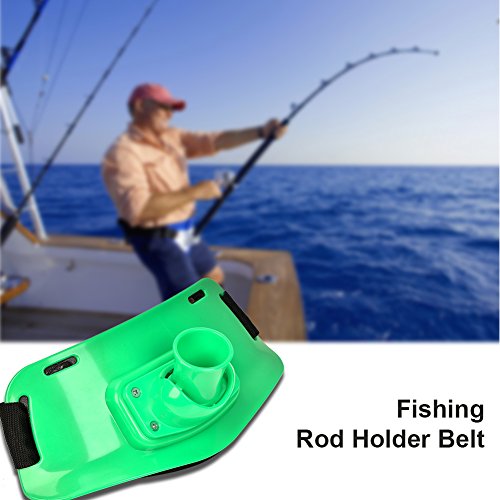 90?? Adjustable Fishing Waist Belts Rod Pole Holder Fighting Fish Tackle - color: Green