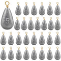 30pcs Bass Casting Drop Shot Sinker Weights Lead Bell Fishing Weights Sinkers with Brass Swivel for Catfish Saltwater Freshwater - size: 3/16oz-30pcs