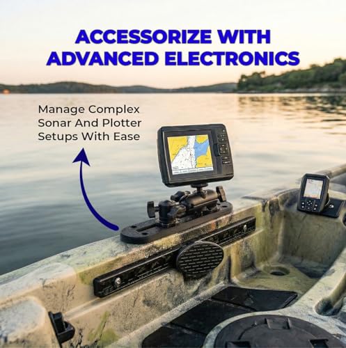 6-Pack Kayak Track Mount Accessories Kit -Universal Rail System for Kayak Fishing Accessories- Heavy-Duty Kayak Accessories Track Mount Rod Holder, Fish Finders & Cameras (Black) - color: Black