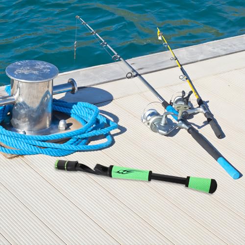Joyzan Fishing Rod Handle, Spinning Fish Fly Rods Handles Building Split Grip Replacement Parts with Reel Seat Rear Soft ACS PU Extension Rotatable Holder Tackle DIY Casting Repair Accessories Kit