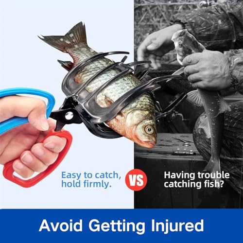 3 Claw Fish Gripper, Metal Fishing Pliers Gripper Catch Fish Control Clamp, Must Have Fishing Pliers Control Tool Fishing Accessories for Most Freshwater Fish Grip Tackle Holder - color: 2 pcs 3 claw