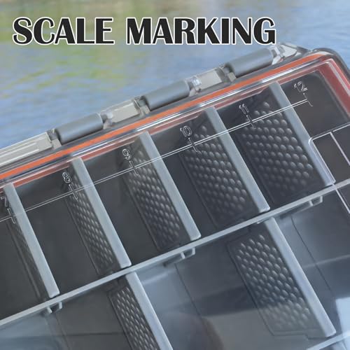 Waterproof Tackle Box, Waterproof Tackle Trays with Removable Divider, Lure Box Spoon Hooks Baits Storage (3700)