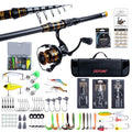 Goture Fishing Rod and Reel Combos,1.8M-2.7M Telescopic Fishing Pole Spinning Reel Line Lures Set with Carrier Bag,Telescopic Rod Kit for Starter Travel Saltwater Freshwater Gear Gift - color: B2:Fishing Pole Kit with Carrier Bag, size: 8 ft/2.4 m