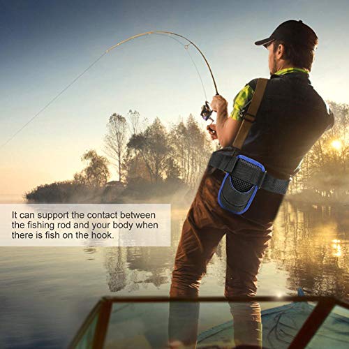 Tbest Belt Fish Rod Holder,Fight Belt Fishing Rod Holder,Fishing Waist Strap,Lightweight Waist Fishing Rod Holder Ox Fabric Belt Strap Support Waist Rod Holder Belt Angling Tools Accessories(Black)