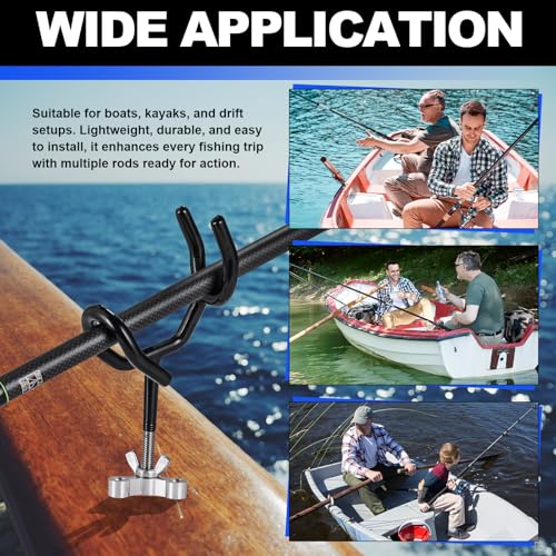 8PCS Fishing Rod Holders for Boat, Sure Grip Steel 20 Degree Angle Rod Holder with Mounting Base, Fishing Rod Holder for Boat, Ship, Yacht and More for Fishing Lovers, Boat Rod Holder