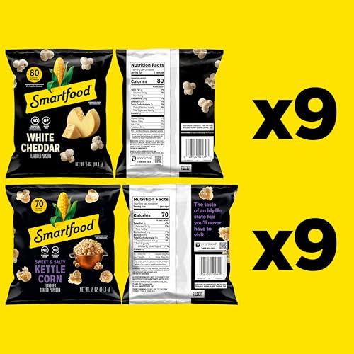 Smartfood Popcorn, Variety Pack, 0.5 Ounce (Pack of 18) - size: 0.5 Ounce (Pack of 18)