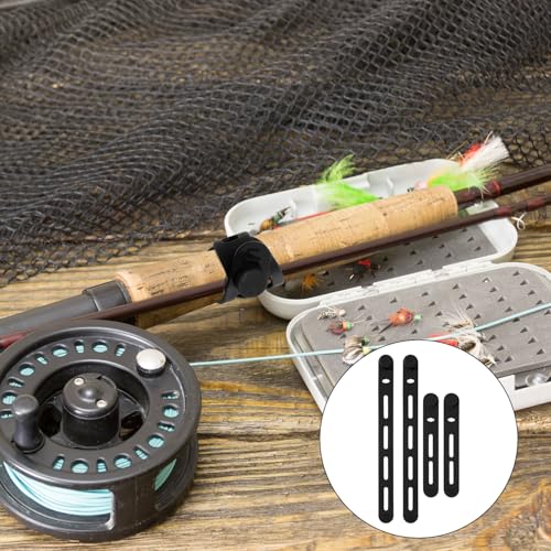 34pcs Silicone Fishing Rod Straps, 2 Sizes Stretchy Reusable Waterproof Rubber Bands Belts for Pole Storage Cable Ties Flying Spinning Casting Rods (Black)
