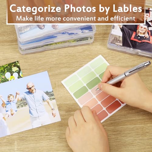 Photo Storage Box 5 x 7 Inches, 18 Inner Extra Large Photo Organizer With Dividers, Acid-Free Photo Storage Containers, Craft Storage Box for Protect Photos, Crafts, Stamps etc - color: Black+Clear